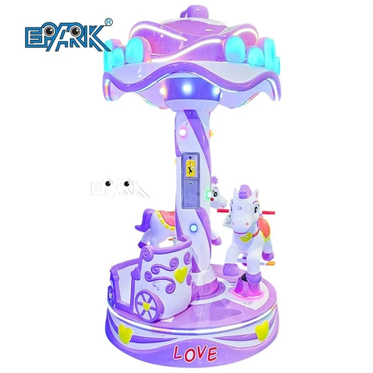 Amusement Park Ride Three Sweetheart Carousel
